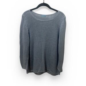 J. McLaughlin Linen Cotton Open Knit Sweater Size XL